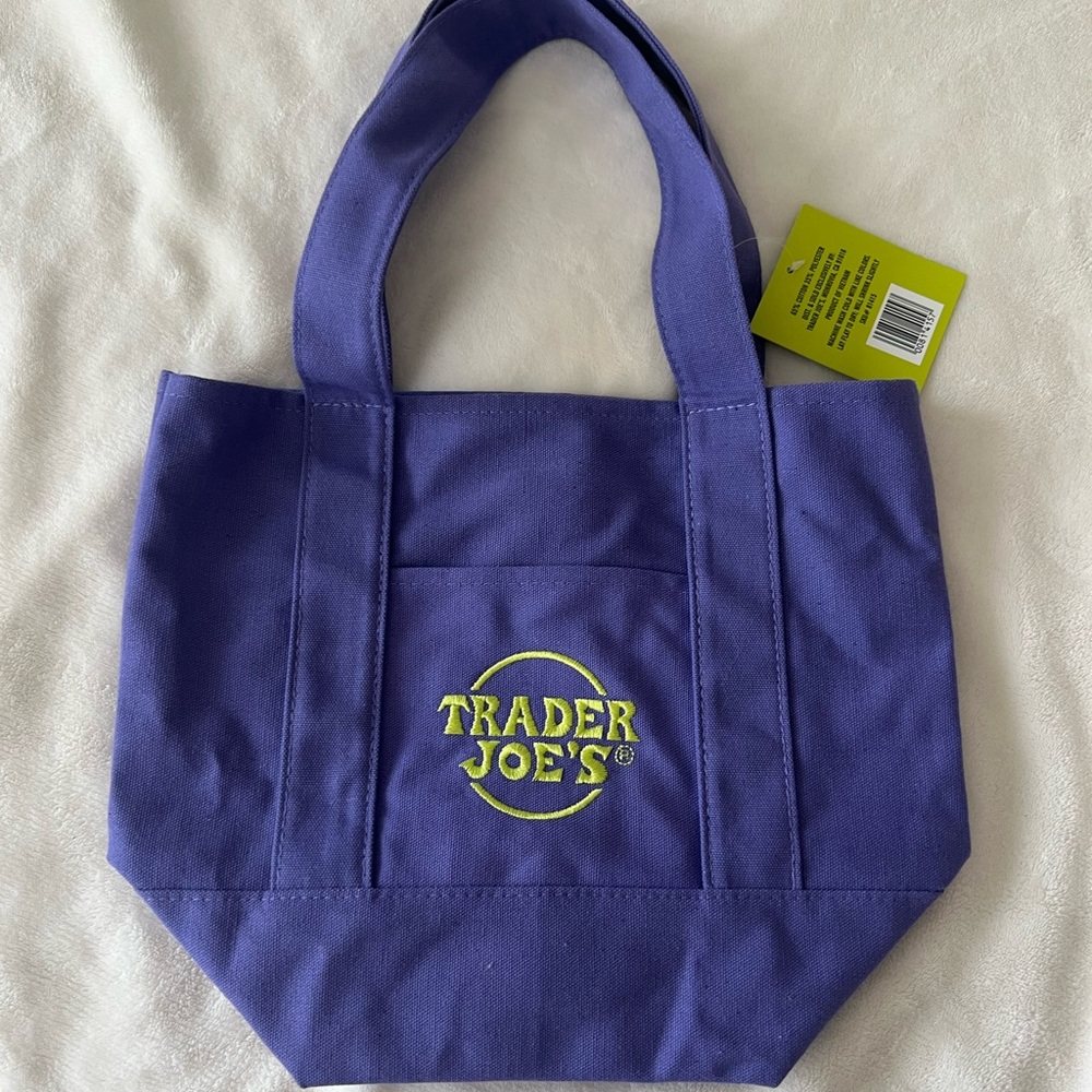 Trader Joe's Purple Canvas Tote Bag